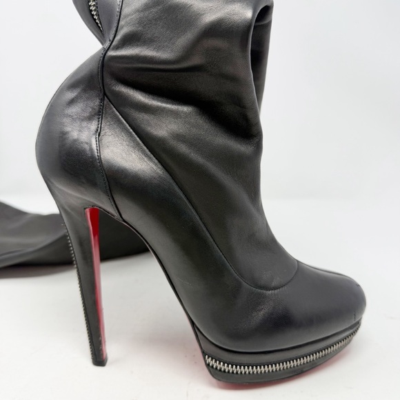 Christian Louboutin Unique OTK Black Leather Platform Boots Womens Size EU 40 - Picture 8 of 14